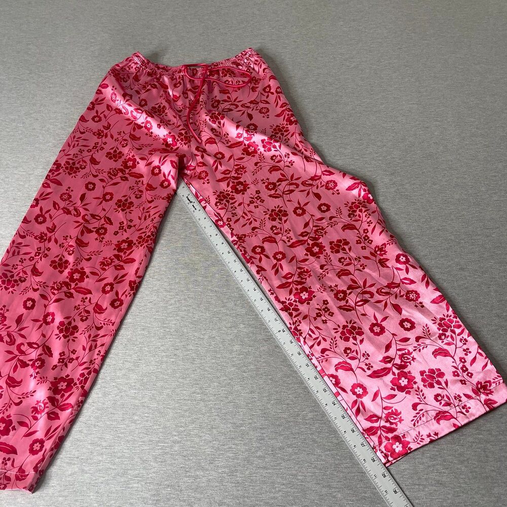 Natori Cruz Women’s Pink & Red Floral Print Satin PJ Pants - Picture 4 of 11